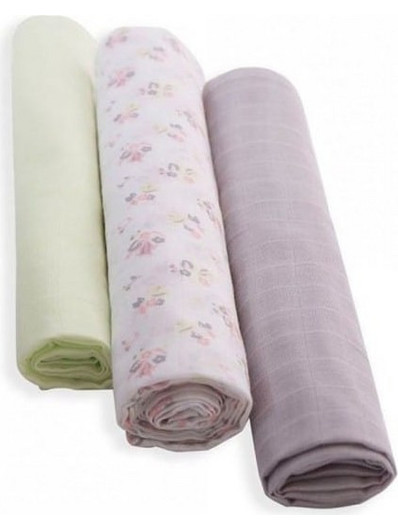 KikkaBoo Flowers Πάνες Αγκαλιάς από Μουσελίνα Πολύχρωμες 70x70cm 3τμχ