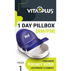 VitaPlus AM/PM Θήκη Χαπιών 2 Θέσεων Μπλε Λευκή