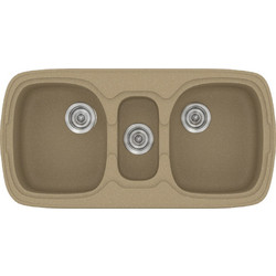 Sanitec Classic 303 Επικαθήμενος Νεροχύτης Γρανίτη Ματ Metallic Cream 96x51cm