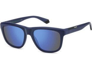 Polaroid Eyewear PLD2163S FLL5X Ανδρικά Γυαλιά Ηλίου Τετράγωνα Κοκάλινα Μπλε με Μπλε Φακό