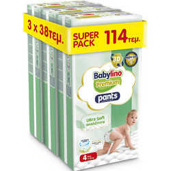 Babylino Premium Pants Ultra Soft Πάνες Βρακάκι No4 7-13kg 114τμχ