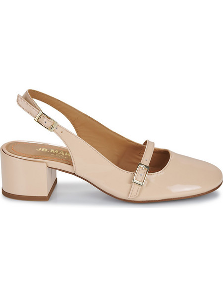 JB Martin Jane Γόβες Slingback Δερμάτινες με Χοντρό Χαμηλό Τακούνι Nude ALJ352-317-P