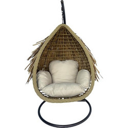 Pakoworld Varur Κρεμαστή Κούνια Φωλιά Wicker Μπεζ 368-000006