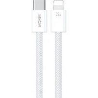 Wekome WDC-21L Braided USB-C to Lightning Cable 27W 1m White 6941027648100