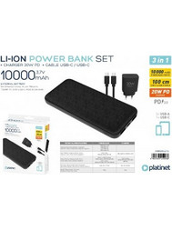 Platinet PMPB10SETB Power Bank 10000mAh 20W Power Delivery
