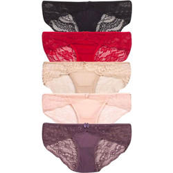 Norddiva CINDY Γυναικεία Slip με Δαντέλα Πολύχρωμα Multipack