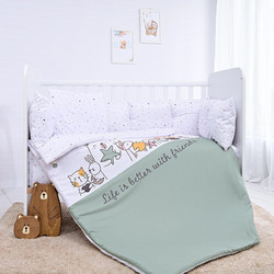 Lorelli Happy Friends Σετ Κούνιας Mint Green 5τμχ