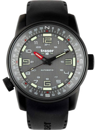 Traser H3 P68 Pathfinder Ανδρικό Ρολόι Αυτόματο με Μαύρο Καουτσούκ Λουράκι 110594
