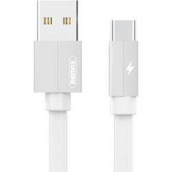 Remax RC-094a Braided Flat USB-A to USB-C 2m White 6954851284543