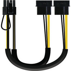 Nanocable 10.19.1201 Καλώδιο Τροφοδοσίας 4-Pin Molex to 8-Pin PCIe Male 0.2m Yellow Black