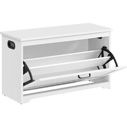 Vasagle Παπουτσοθήκη Μοριοσανίδας Λευκή M80xΠ30xY46cm LHS120T10