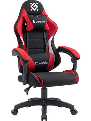 Defender Sorrento Καρέκλα Gaming Υφασμάτινη Μαύρη Κόκκινη 64028
