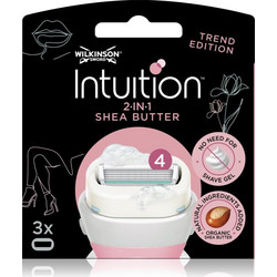 Wilkinson Sword Intuition Shea Butter Ανταλλακτικές Λεπίδες για Γυναικεία Ξυραφάκια με 4 Λεπίδες & Λιπαντική Ταινία 3τμχ