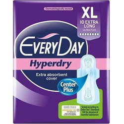 EveryDay Hyperdry Extra Long Ultra Plus Σερβιέτες με Φτερά για Αυξημένη Ροή 8 Σταγόνες 10τμχ