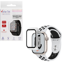 Volte-Tel Πλαστική Θήκη Tempered Glass για Apple Watch 1 / 2 / 3 42mm Λευκή