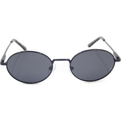 Max Mara 130S BLK Ανδρικά Γυαλιά Ηλίου Στρογγυλά Μεταλλικά Μαύρα με Μαύρο Φακό