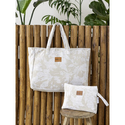 Nima Wild Coast Υφασμάτινη Τσάντα Θαλάσσης Ώμου Μπεζ 46x60cm