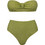 Rock Club Bikini Set Strapless Ψηλόμεσο Χακί BP-5003
