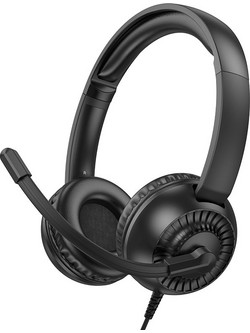 Hoco W112 Over Ear Ακουστικά Υπολογιστή με Μικρόφωνο & 3.5mm Jack