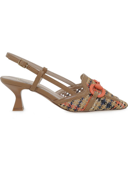 Exe Γόβες Slingback με Λεπτό Χαμηλό Τακούνι Μπεζ U470050038K0