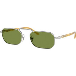 Persol PO1020S 518/4E Ανδρικά Γυαλιά Ηλίου Τετράγωνα Μεταλλικά Ασημί με Πράσινο Φακό