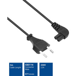 Intronics AK5421 Καλώδιο Τροφοδοσίας Euro to IEC C7 3m