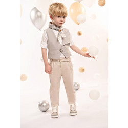 Baby Bloom Βαπτιστικό Κοστούμι με Παντελόνι Πουκάμισο & Γιλέκο 5τμχ 125-25-7980