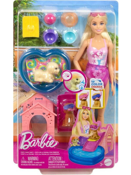 Mattel Barbie Pool Party με Κουταβάκια