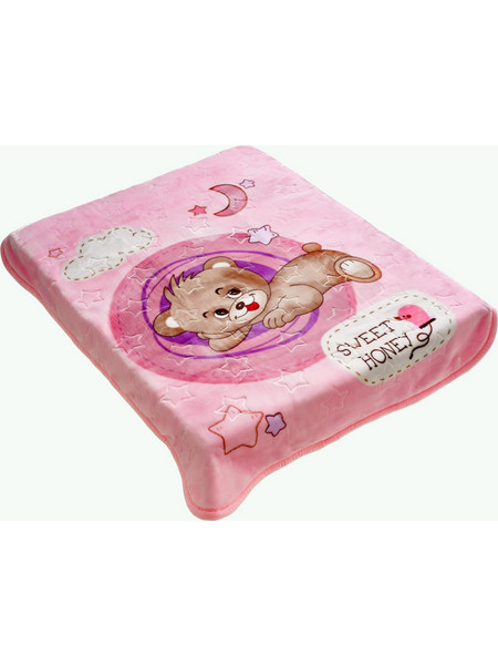 Bedtimestories 970 Κουβέρτα Κούνιας Βελουτέ 110x140 Ροζ