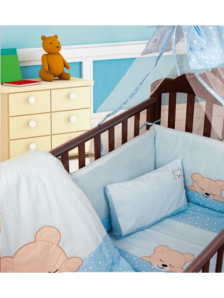 Dimcol Sleeping Bears Club 13 Πάντα Κούνιας Γαλάζιο 40x192cm