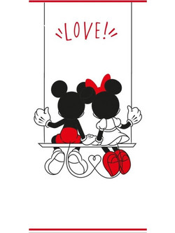 Mickey & Minnie Love Παιδική Πετσέτα Θαλάσσης Λευκή 70x140cm