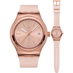 Swatch Irony Γυναικείο Ρολόι με Ροζ Καουτσούκ Λουράκι YIG402
