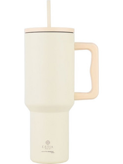 Estia Straw Tumbler XL Save The Aegean Lily White 1.2lt