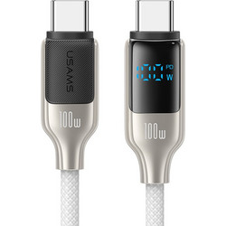 Usams SJ742 Braided USB-C to USB-C 100W 1.2m White SJ742USB02