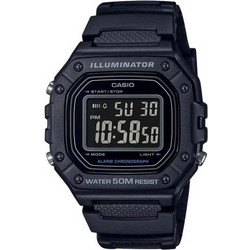 Casio Standard Ψηφιακό Ανδρικό Ρολόι Χρονογράφος με Μαύρο Λουράκι W-218H-1BVDF