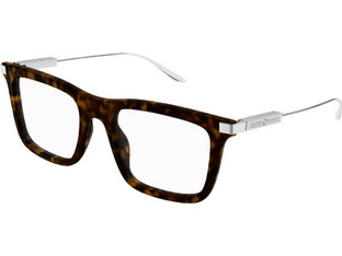 Gucci GG1438O-002 Ανδρικός Σκελετός Γυαλιών Οράσεως Κοκάλινος Μεταλλικός Ασημί Ταρταρούγα