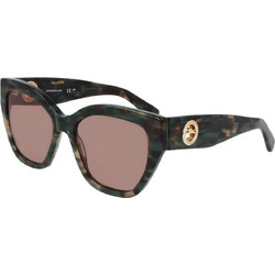 Longchamp LO741S 306 Γυναικεία Γυαλιά Ηλίου Πεταλούδα Κοκάλινα Μαύρα με Καφέ Φακό