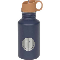 Laessig Little Gang Smile Παιδικό Παγούρι Ανοξείδωτο BPA Free με Καλαμάκι Navy Μπλε 500ml