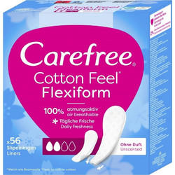 Carefree Cotton Feel Flexiform Σερβιετάκια για Ελαφριά Ροή 2 Σταγόνες 56τμχ