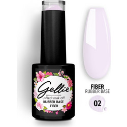 Gellie Fiber 02 Rubber Base Ημιμόνιμο Βερνίκι Νυχιών
