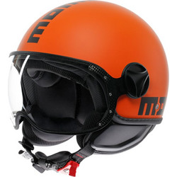 Momo Fgtr Classic Mono Matt Orange Black Κράνος Μηχανής Jet