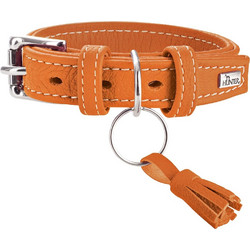 Hunter Cannes Δερμάτινο Κολάρο Σκύλου Πορτοκαλί 3.5x49-57cm