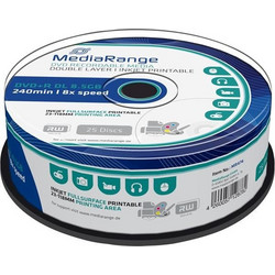 MediaRange MR474 Εγγράψιμα DVD+R 8x Printable 8.5GB Cake Box 25τμχ