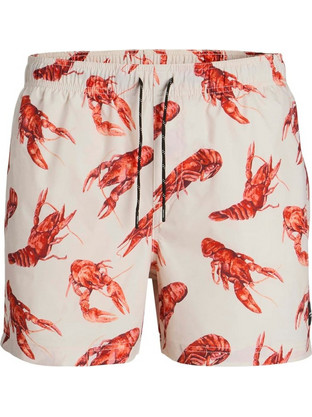 Jack & Jones Novelty Ανδρικό Μαγιό Σορτς με Σχέδια Εκρού 12272809