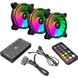 White Shark Nebula 2 Case Fan 120mm ARGB με Σύνδεση 4-Pin Molex 3τμχ Black