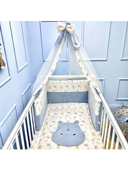 Baby Star Rhino Σετ Κούνιας White/Light Blue 3τμχ