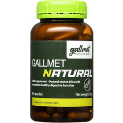 Gallmet Natural Ox Bile 125mg Πεπτικό Βοήθημα 90 Κάψουλες