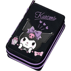 Graffiti Kuromi Sketch Κασετίνα Γεμάτη με 2 Θήκες Μαύρη 252331