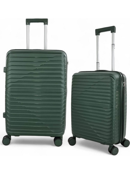 Playbags Collection PP600 Σετ Βαλίτσες 2τμχ Καμπίνας & Μεσαία Πράσινες