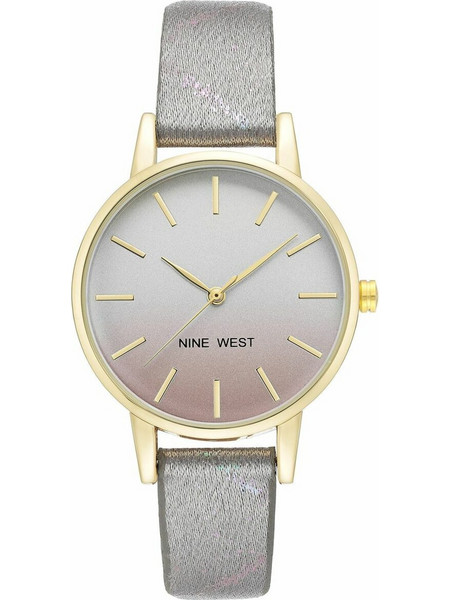 Nine West Γυναικείο Ρολόι με Ασημί Δερμάτινο Λουράκι NW/2512GPGY
